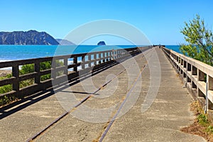 The long wharf at Tolaga Bay, New Zealand