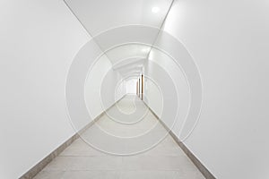 Long white clean hallway photo