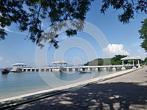 Long White outreach to the sea bridge on the remote island