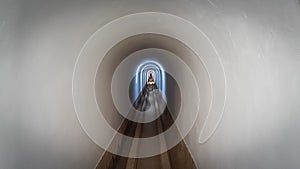 Long white surreal tunnel as tube