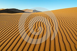 Long wind formed ripples with shadow defined edges in dunes of H