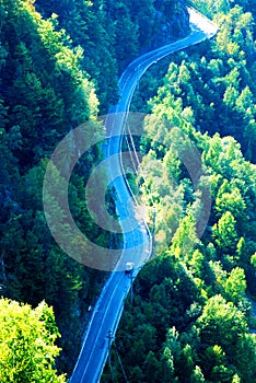 Long winding mountain road