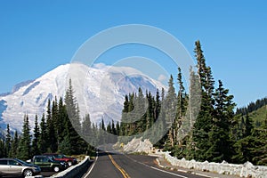 Long winding road to Mount Rainier