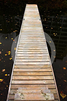 Long wooden dock