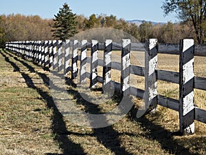 Long wooden fence
