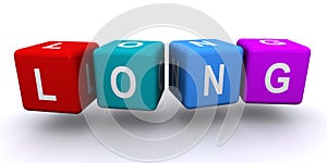 Long word block on white