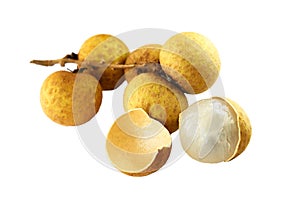 Longan, LamYai - thai fruit isolated on white