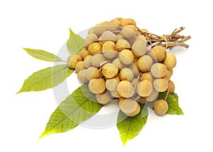 Longan with leaf , thai fruit