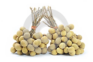 Longan on whith background. Fresh Longan thai fruit