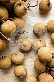 longan on wooden background