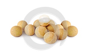 Longans, longan on white background