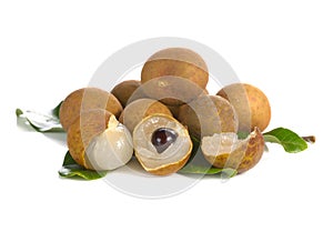 Longans on white background
