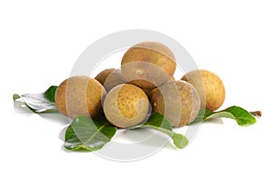 Longans on white background