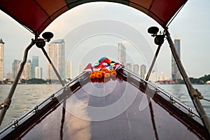 Longboat in Bangkok,Thailand on Chao Phraya river