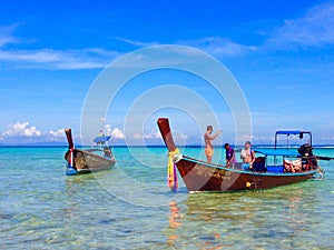 Longboats at Bamboo Island Thailand