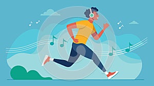 A longdistance runner training for a marathon while listening to energizing and upbeat music using the rhythm to push