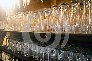 Longdrink glasses in a row