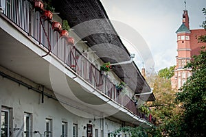 Longest balcony in Uzupis district, Vilnius, Lithuania