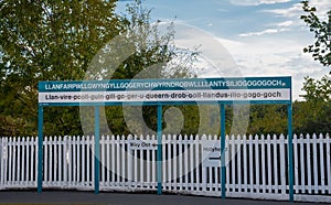 The longest place name of the UK on a sign photo