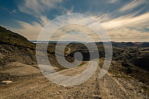 The longest road in Greenland leading from Kangerlussuaq to Point 660 near the icecap