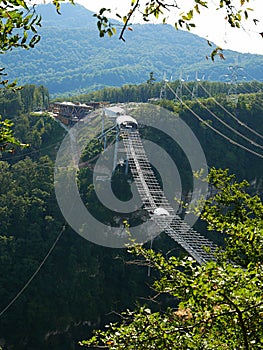 The longest suspended bridge, the bridge over the abyss