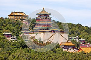 Longevity Hill Tower of the Fragrance of the Buddha Orange Roofs