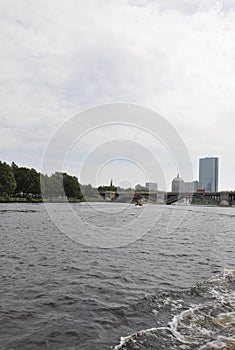 Longfellow Bridge over Charles river in Boston Massachusettes State of USA