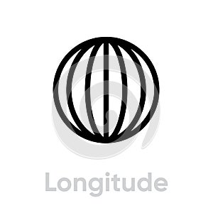 Longitude from pole to pole Meridians icon photo