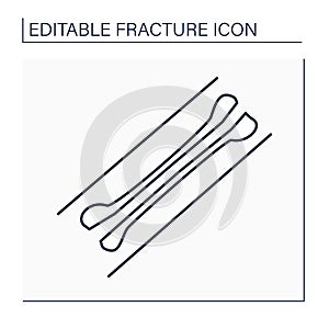 Longitudinal fracture line icon