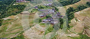 Longji terrace rice field,Aerial photography