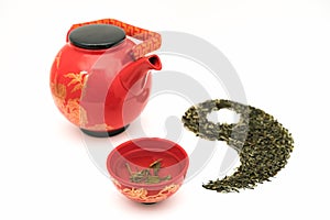 Longjing Tea in Taiji Figure photo