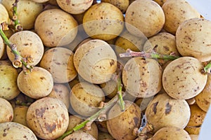 Longkong,Thai fruits isolated white on background