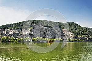 Longmen grottoes scemic area and Yi River Luoyang China