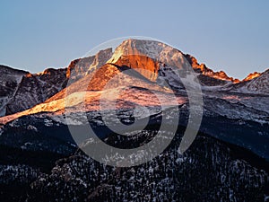 Longs Peak in the First Rays of Morning