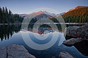 Longs Peak Reflection on Bear Lake photo