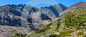 Longs Peak seen from Chasm Lake Trail