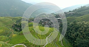 Longsheng Village and Terraced Rice Field