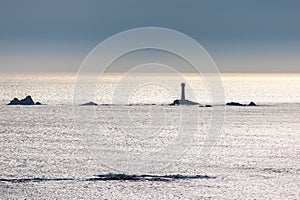 Longships Lighthouse in Cornwall  England