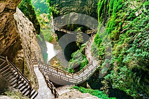 Longshuixia Fissure Gorge in Wulong country, Chongqing, China