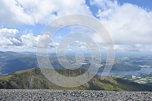 Longside Edge ridge seen from Skiddaw, Lake District