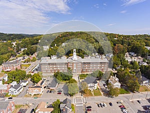 Longsjo Middle School aerial view, Fitchburg, Massachusetts, USA photo