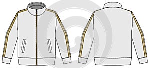 Longsleeve jersey shirt sports training jacket vector illustration / white and gold photo