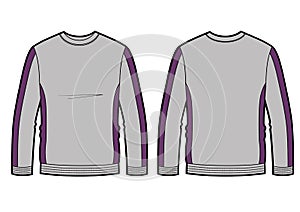Longsleeve t-shirt illustration color grey and violet
