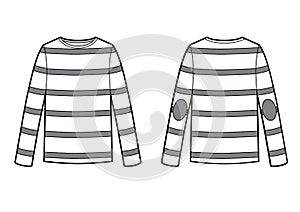 Longsleeve t-shirt technikal sketch unisex. Striped pattern