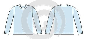 Longsleeve tshirts template illustration / lightblue