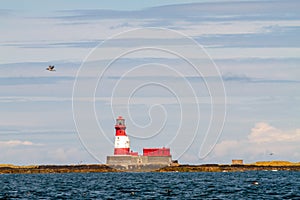 Longstone Lighthouse on Longstone Rock, England