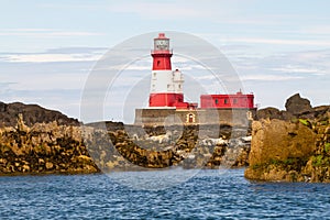 Longstone Lighthouse on Longstone Rock, England