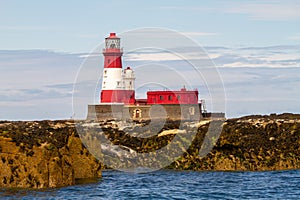 Longstone Lighthouse on Longstone Rock, England