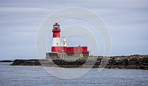 Longstone Lighthouse on Longstone Rock, The Farne Islands, Northumberland, UK