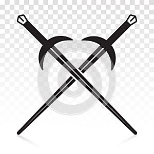 Longsword / long sword crossed flat icon for apps or website